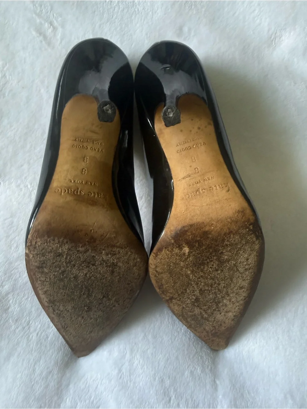 kate spade Black Patent Pointed-Toe Pumps
